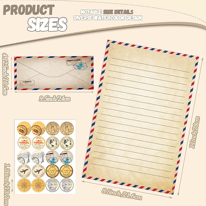 TaoBary 160 Pcs Stationery Paper Set 50 Double Sided Stationery Papers - Image 4