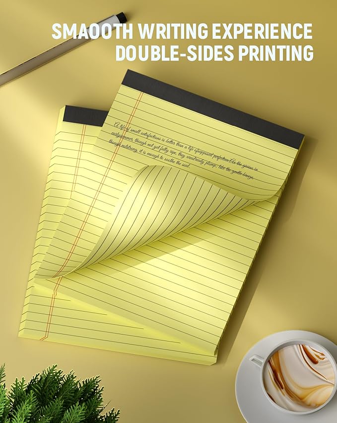 Legal Pads 8.5 x 11, 3 Pack Yellow Note Pads 8.5 x 11 Writing Pads Perforated - Image 4