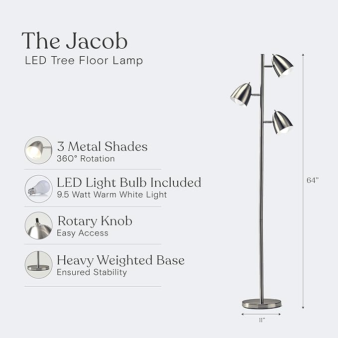Brightech Jacob LED Standing Lamp, Modern Bright Floor Lamps - Image 4