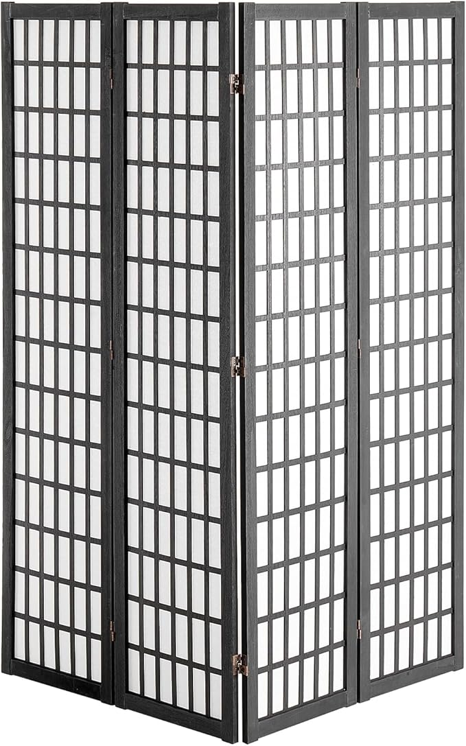 VEVOR Room Divider, 4 Panel Japanese Room Divider, Wood Folding Privacy Screen - Image 4