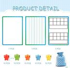 3+50PCS,Magnetic Lined Paper for Whiteboard 23.3x16.5in, Giant Notebook Paper for Classroom Draw Write Dry Erase Handwriting Chart Kids for Teachers (Note+Ten),Ten Math 16.5x11.7in