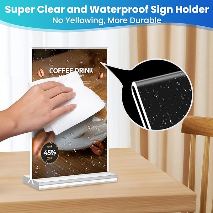 Acrylic Sign Holder 8.5x11, Plastic Flyer Display Holder - Image 6