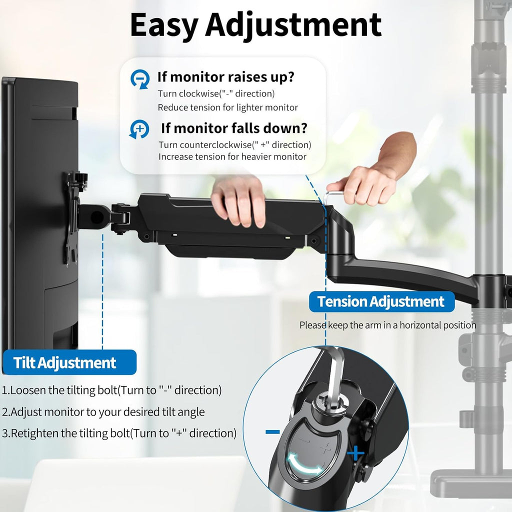 triple monitor mount fits max 32" computer screen, package contents