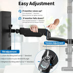triple monitor mount fits max 32" computer screen, package contents