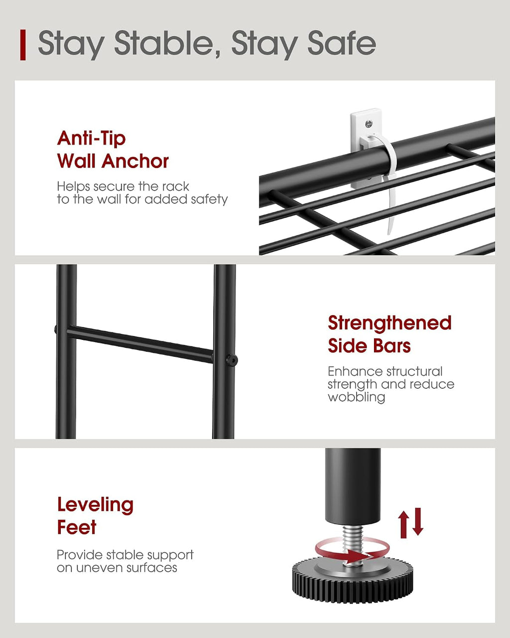 sakugi storage shelves - 5 tier shelf organizer, package contents