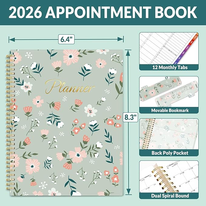SUNEE 2026 Appointment Book, Quarter-Hourly, Weekly & Monthly - Image 4