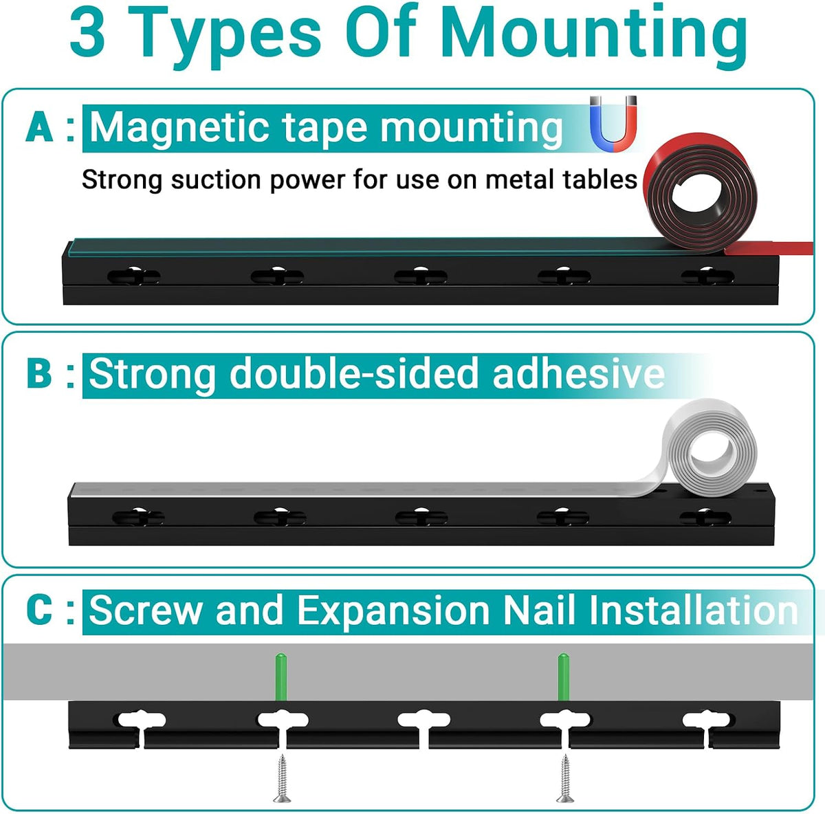 Cable Raceway - Magnetic Cable Management Under Desk with Upgraded Aesthetic ...
