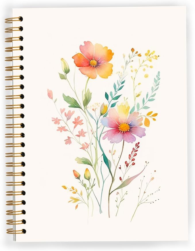 JWVK Vintage Wild Flower Botanical Plant Notebook 01, Rustic Spring Floral by JWVK
