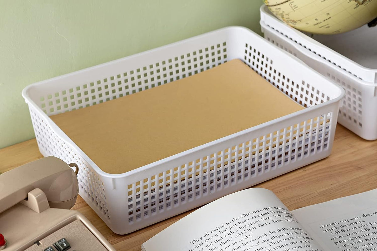 Eslite A4 Size Plastic Storage Basket,Desktop File Paper Letter Organizer Tra...