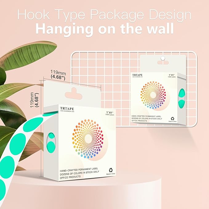 1 Inch Round Color Coding Labels, 1000 Dots Per Roll Aqua Color Coded Dot - Image 3