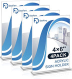 Daofary Acrylic Sign Holder 4 x 6 Inches 4 Pack, Double-Sided Stand up Table by Daofary