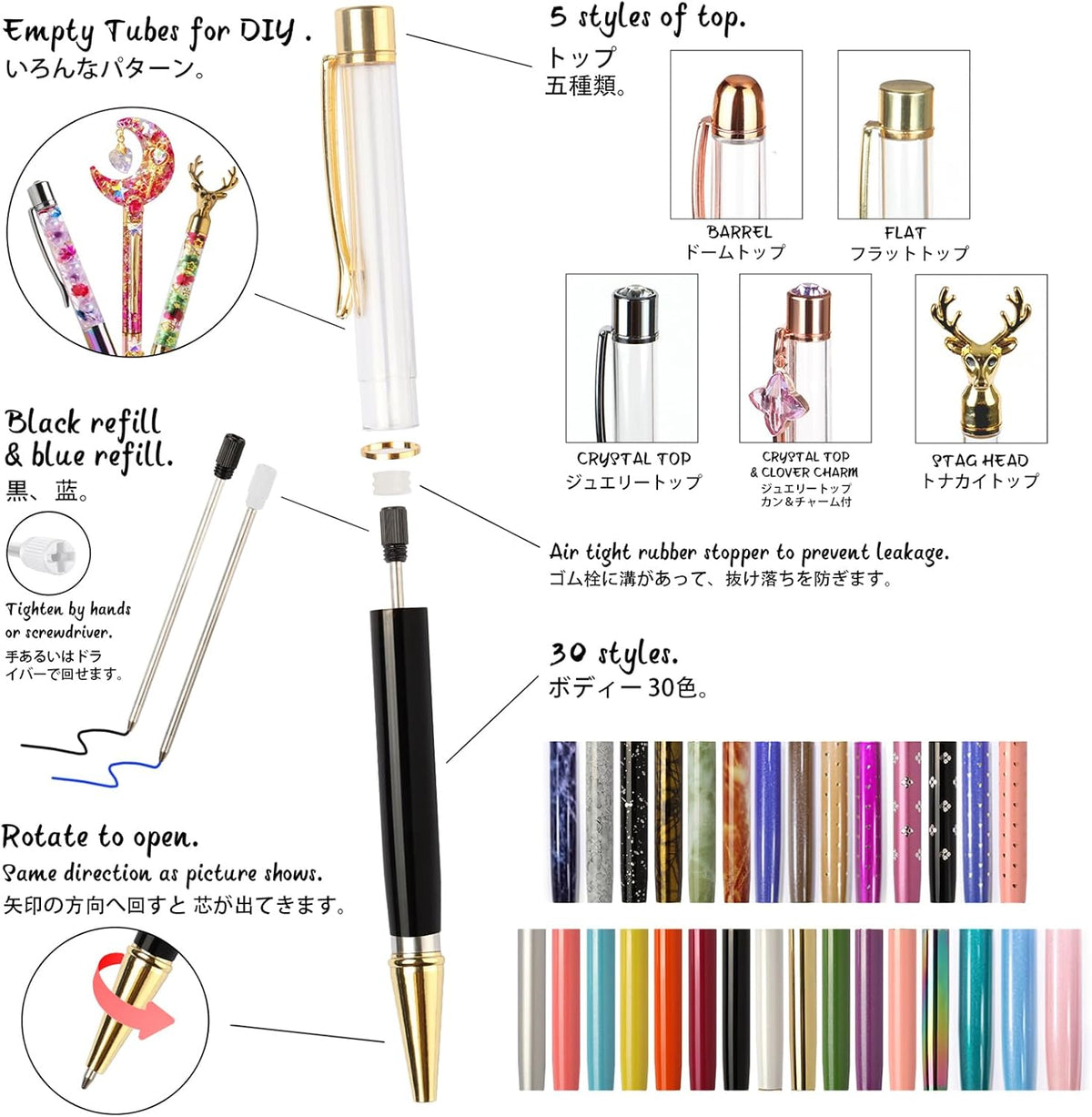 FUNSHOWCASE Floating Liquid Sand Ballpoint Pens Set 40-Kit