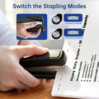 Metal Stapler Heavy Duty - 50 Sheet Capacity with 2000 Pieces 1/4", 5/16" Staples and Staple Remover, No Jam, Non-Slip, Stapler Heavy Duty for Desk, Classroom and Office, Black