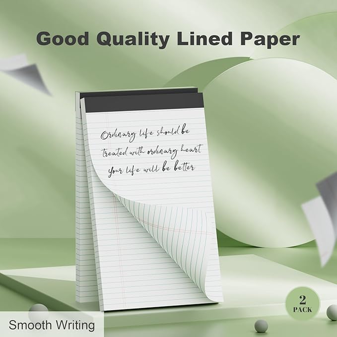 Legal Pads 8.5 x 11 inch Notepad, 2 Pack White Note Pads 8.5'' x 11'' - Image 5