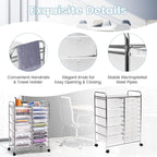 COSTWAY 15 Drawer Rolling Storage Cart, Utility Tools Paper Organizer on Wheels - Image 5