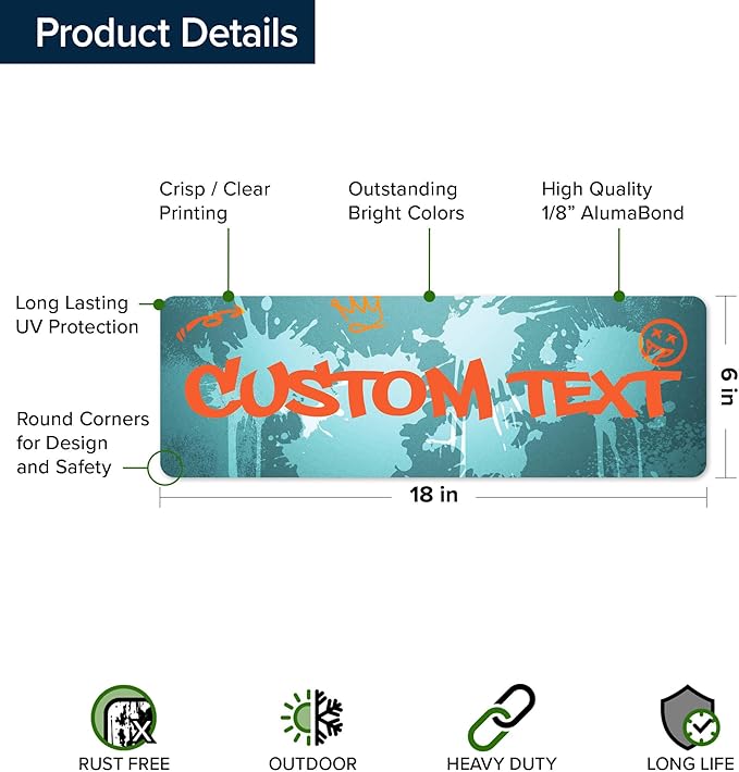 Custom Sign, Custom Street Sign, 11 Font Colors, 13 Font Styles, 4 Hole Options - Image 6