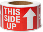 Sutter Signs This Side Up Stickers for Shipping (1500 Labels) 3x5 | Bright Red Adhesive Handle With Care Shipping Handling Labels (Pack of 3 Rolls)