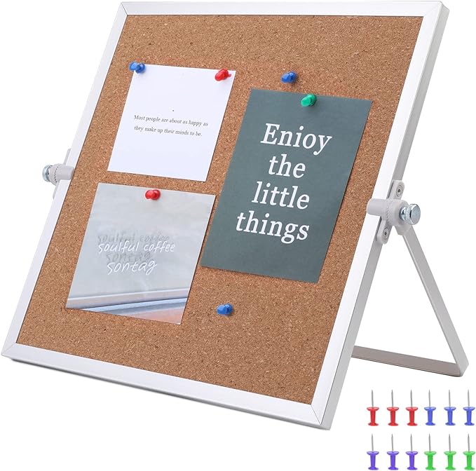kdafio 9.8"×9.8" Cork Board Bulletin Board, Double Sided Pin Board by Kdafio
