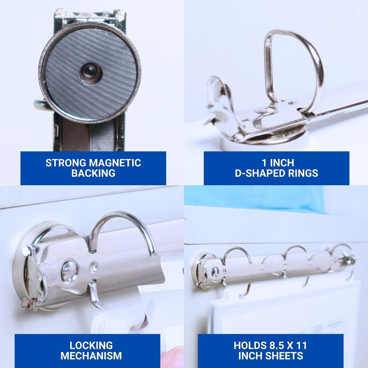 25 Pack Magnetic 3 Ring Binder, 1 Inch Locking D-Ring - Ring Binder Depot