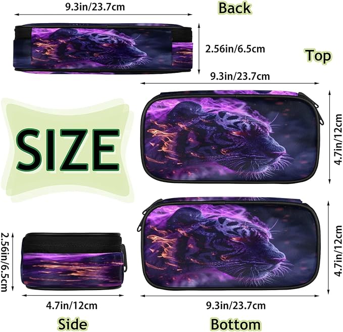 Pardick Tiger Animal Pencil Case，Big Capacity Pencil Pouch Coin Pouch - Image 4
