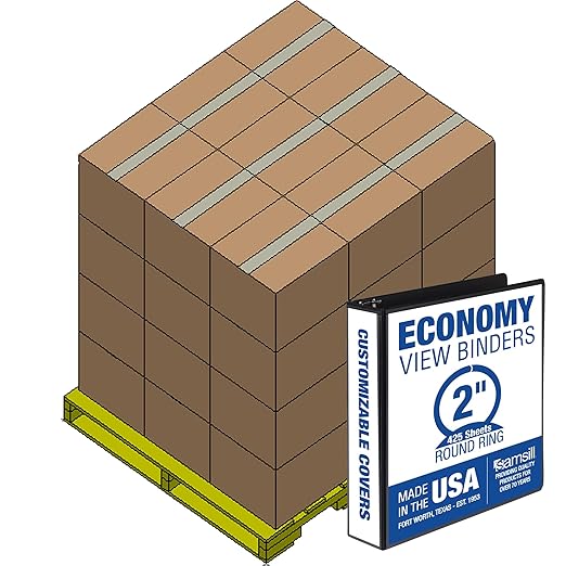 Samsill Economy 2 Inch 3 Ring Binder Bulk Pallet, Made in The USA, Round Ring by Samsill