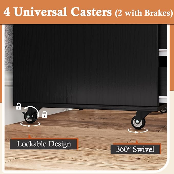 Giantex 5-Drawer Storage Cabinet, Mobile Lateral File Cabinet - Image 8