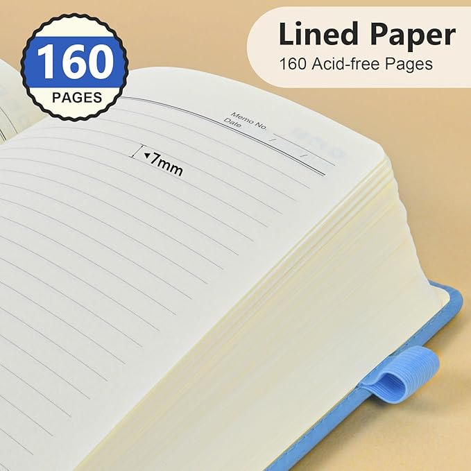 PERCUN Lined Journal Notebook for Men & Women, 160 Pages College Ruled Journal - Image 4