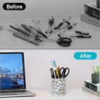 EasyPAG White Pen Holder for Desk, 2 Pack Round Pen Organizer, Brush Holder for - Image 5