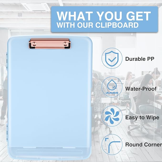 Sooez Clipboards with Storage, High Capacity Clip Boards 8.5x11 with Pen Holder - Image 4