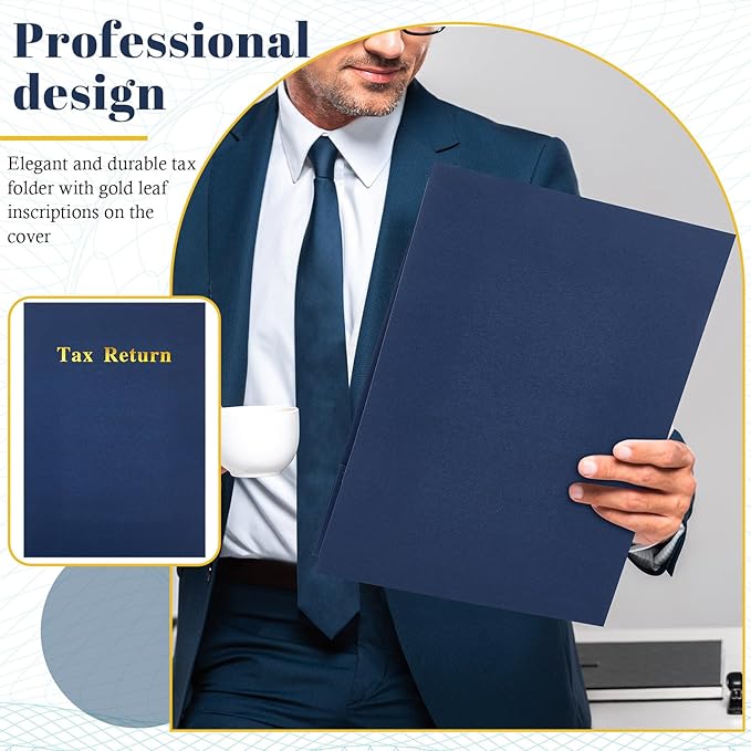 Harloon 40 Pcs Tax Return Folders 12 x 9 Inches 2 Pocket Folders Bulk Gold Foil - Image 4