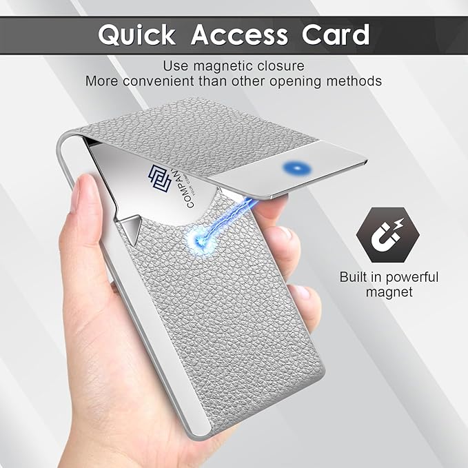 Business Card Holder with Ultra Slim Design, Business Card Case with Premium PU - Image 4