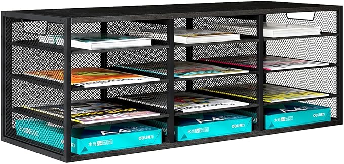 PAG-Mass Mail Sorter Adjustable Countertop Heavy Duty Literature Organizer by PAG-Mass