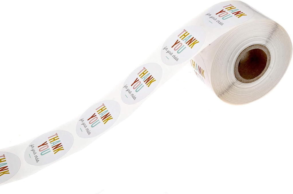 Thank You for Your Order Stickers / 500 Business Appreciation Labels / 1.5" Multi-Color Small Business Thanks Stickers/Made in The USA