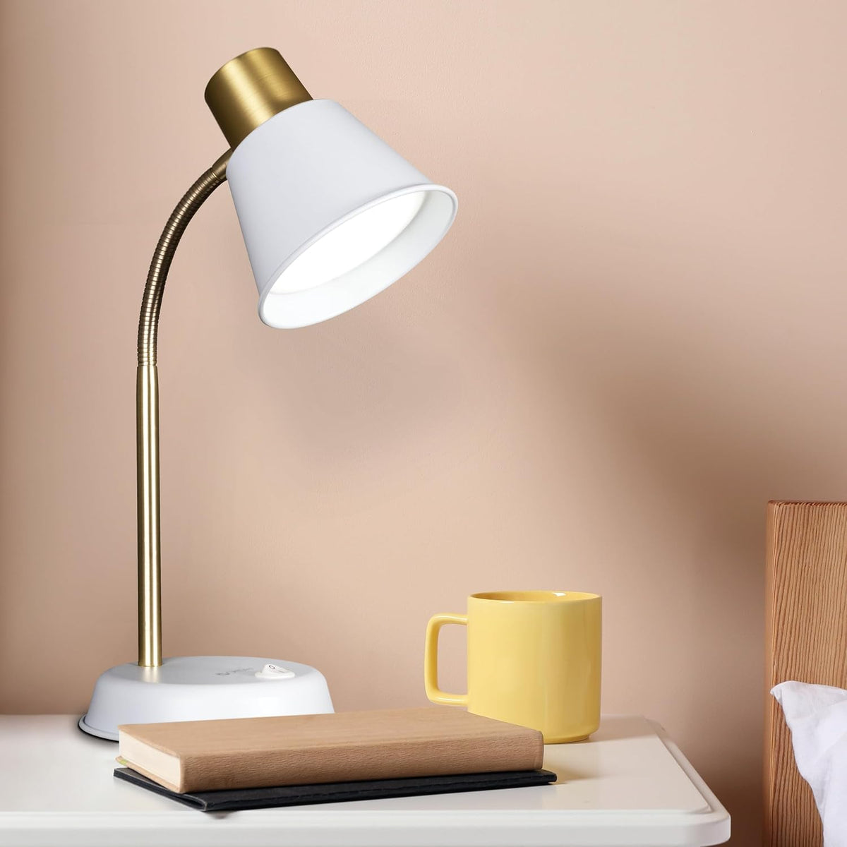 OttLite Beam ClearSun LED Metal Desk Lamp, White