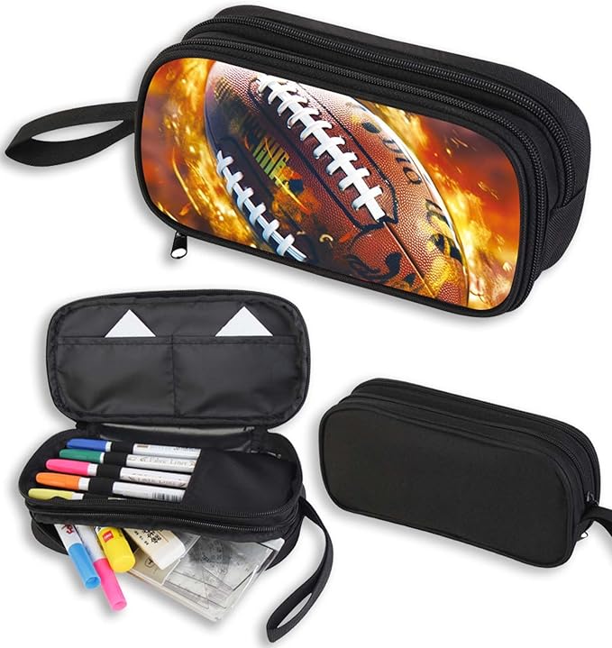 AnySmic Football Pencil Case for Boys and Girls, Sports Large Capacity Pencil by AnySmic