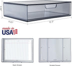 STORi STAX Plastic Stackable Organizer Drawers Classic Grey | 12.5" Wide | Set - Image 3