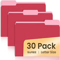 SUNEE File Folders, 30 Pack Manilla Folders 8.5 x 11, Colored File Folder Home by SUNEE