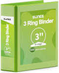 SUNEE 3 Ring Binder 3 Inch 1 Pack, Tender Green by SUNEE