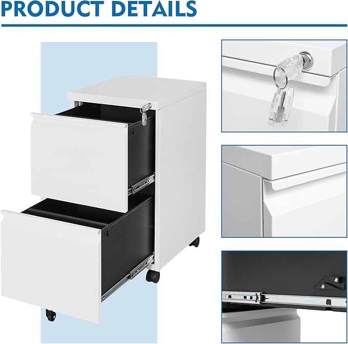 BYNSOE 2 Drawers File Cabinet - Image 7
