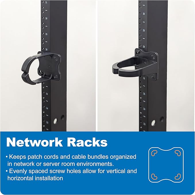 ICC 3” Plastic Cable Management Ring, Vertical/Horizontal, Rack or Wall Mount - Image 6