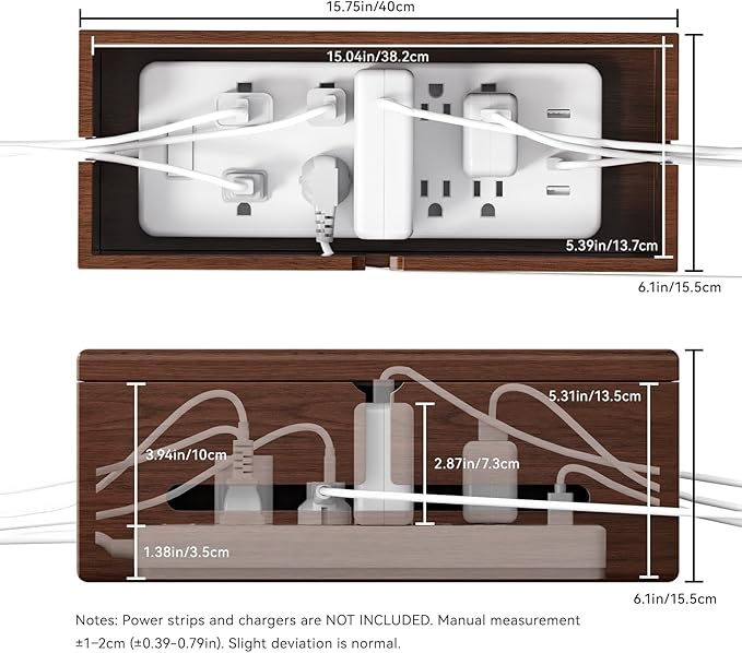 HomeBliss Large Cable Management Box-Stylish Wire Organizer, Wire Concealer and - Image 3