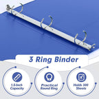 3 Ring Binder 1.5 Inch, PANDRI 6 Pack 1.5-Inch Binder Fits Letter Size 8.5'' x - Image 4