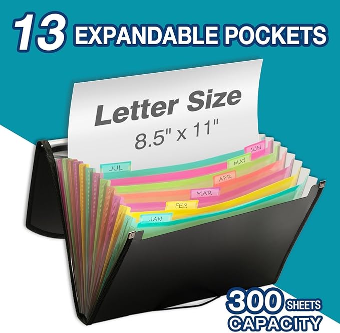 H4D Accordion File Organizer, 13 Pocket Expanding File Folder - Image 5