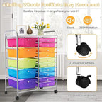 LDAILY 15 Drawer Rolling Storage Cart, Rolling Cart - Image 6