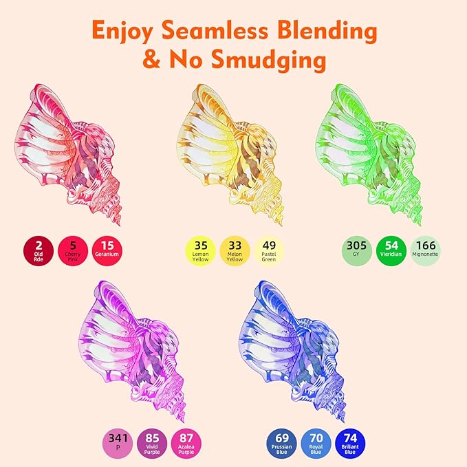 HOMESILMO 48 Color Alcohol Pen Set, Double Tip Art Adult Alcohol Pen, Mixed - Image 4