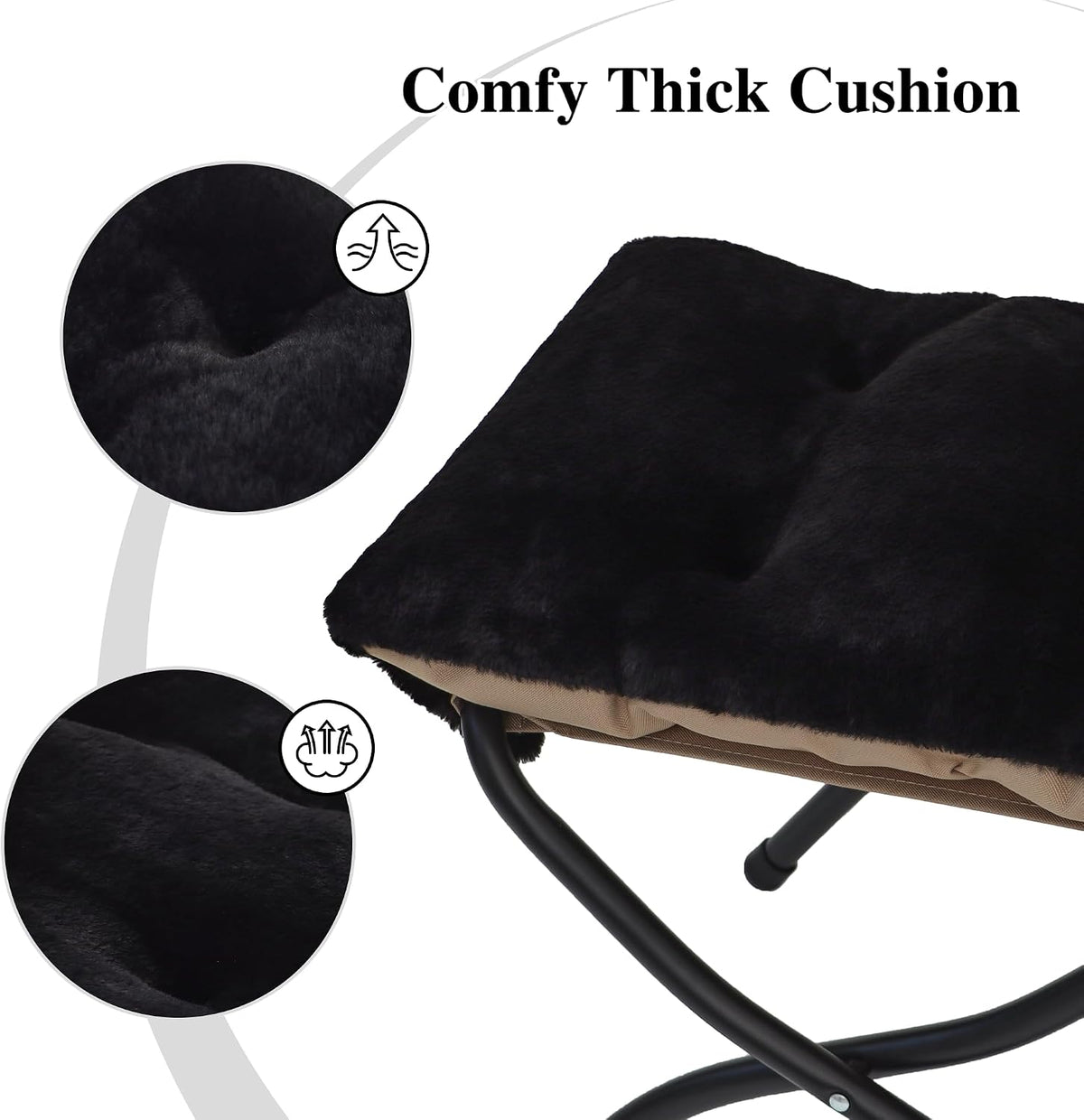 15"(H) Folding Ottoman, Foldable Footrest Stool, Portable Small Foot Sto...