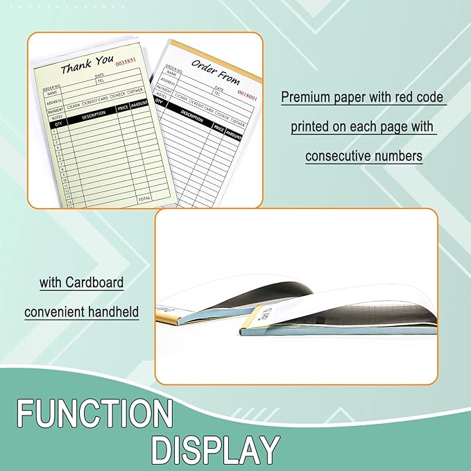 Receipt Book with Cardboard 2-Part Carbonless, Order Forms - Image 3
