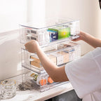 Sgoostood 6 Pack Stackable Organizer Drawers, Transparent Drawer in Home - Image 2
