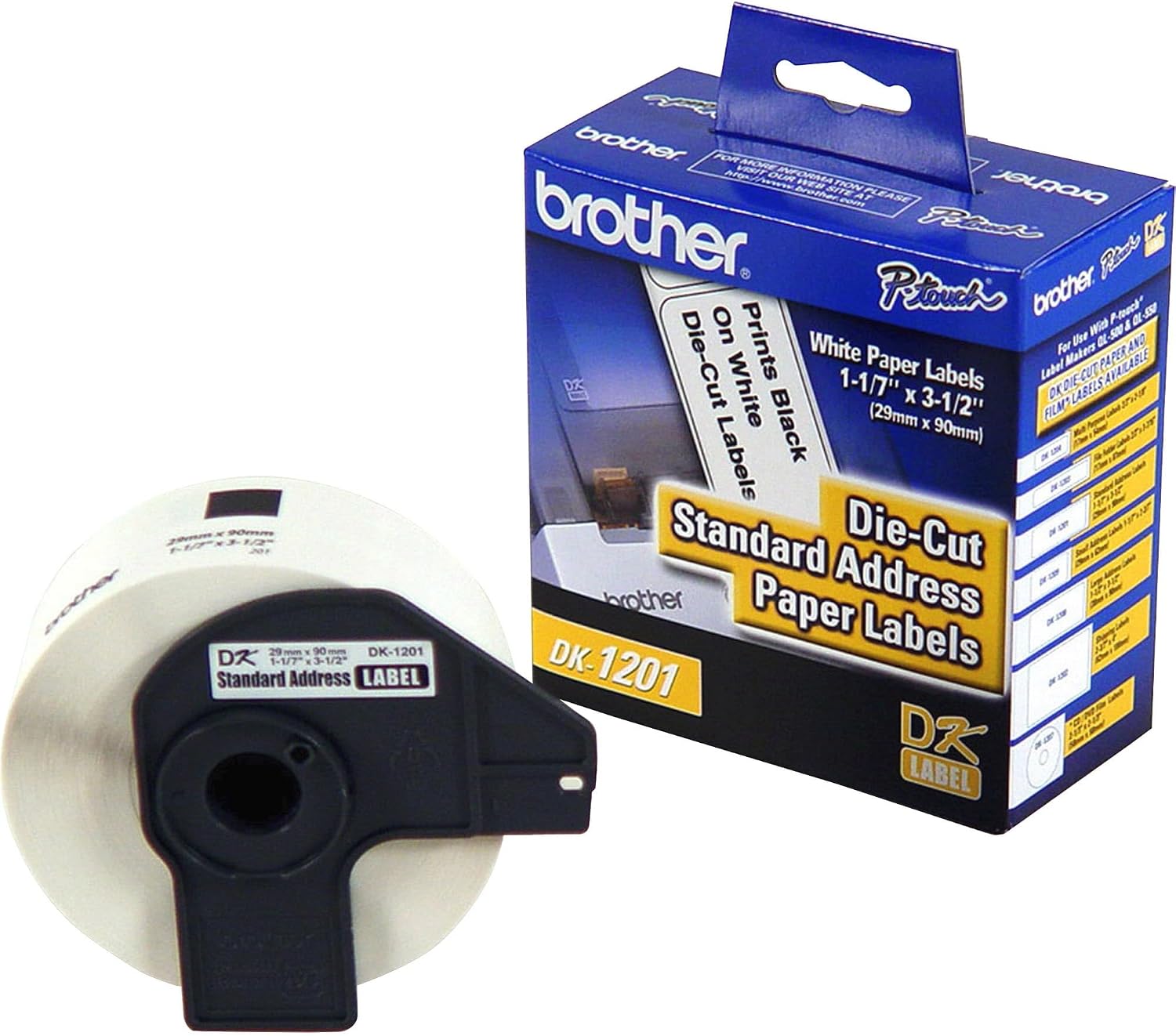 Brother Genuine DK1201 Die-Cut Standard Rolled Address Labels for QL Printers, (DK1201)