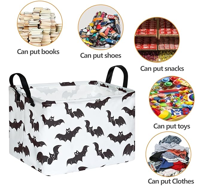 FUULOXE Halloween Bat Storage Basket - Image 4